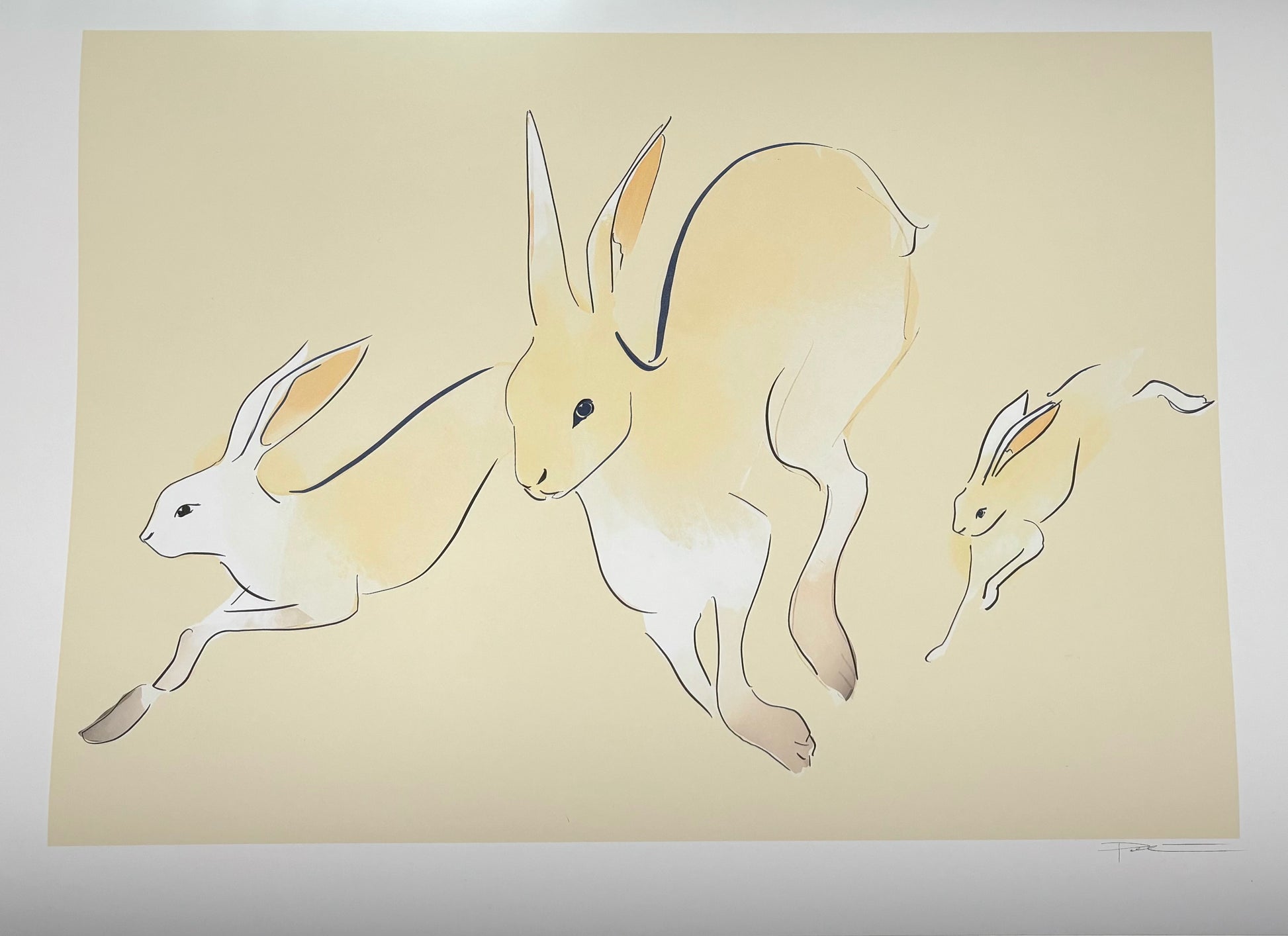 Hare running painting pontus arvasen